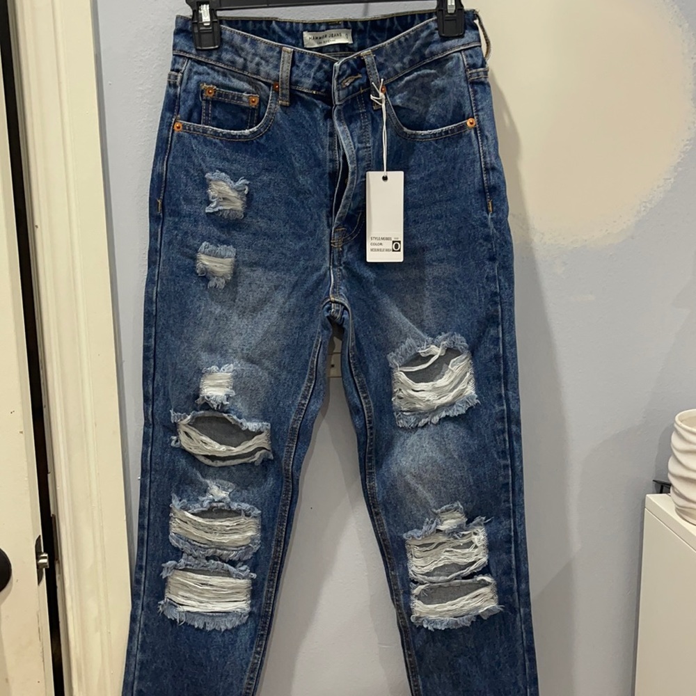 Mom jeans medium blue wash